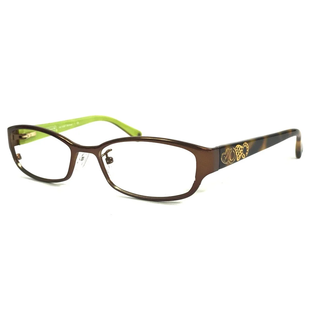 Coach Eyeglasses Frames HC5007 Willow 9046 Satin Brown Green Rectangle 50-16-135